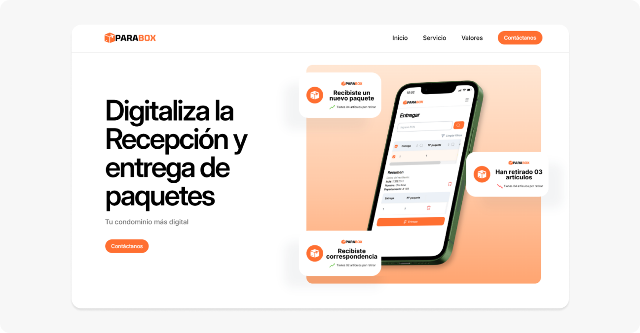 Software ParaBox para gestión de encomiendas en edificios en Chile